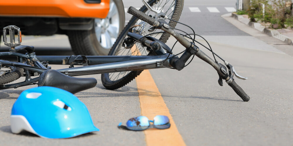 Accident,Car,Crash,With,Bicycle,On,Street.
